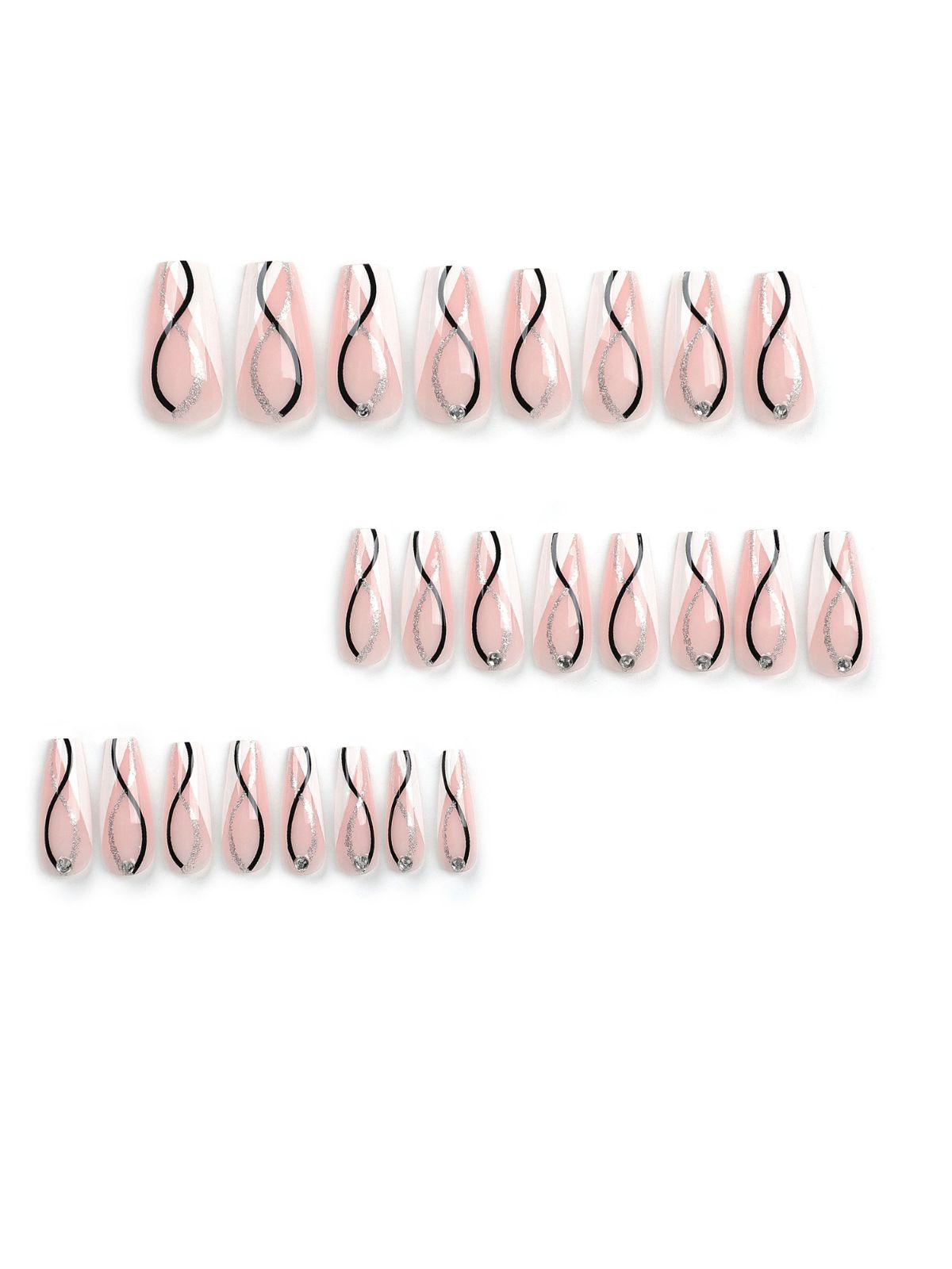 Pearl Streaks Pink Nails