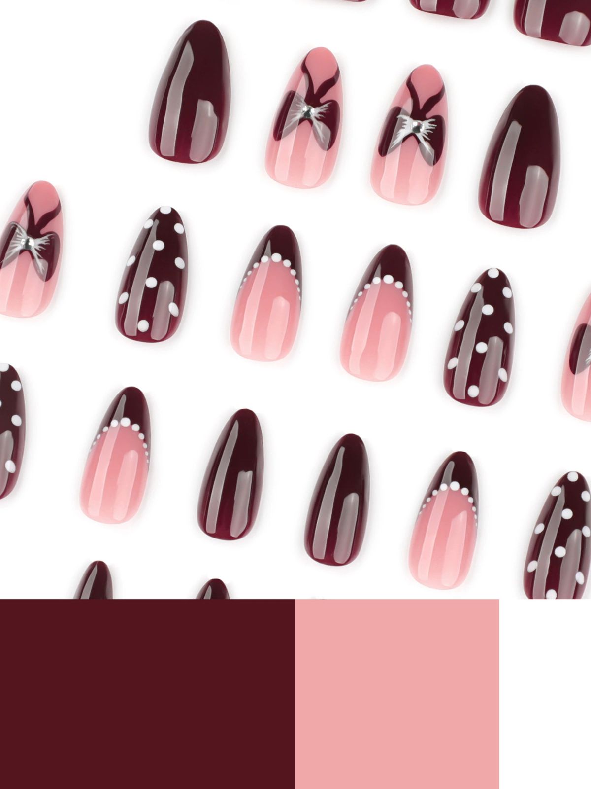 Garnet Dots Red Nails