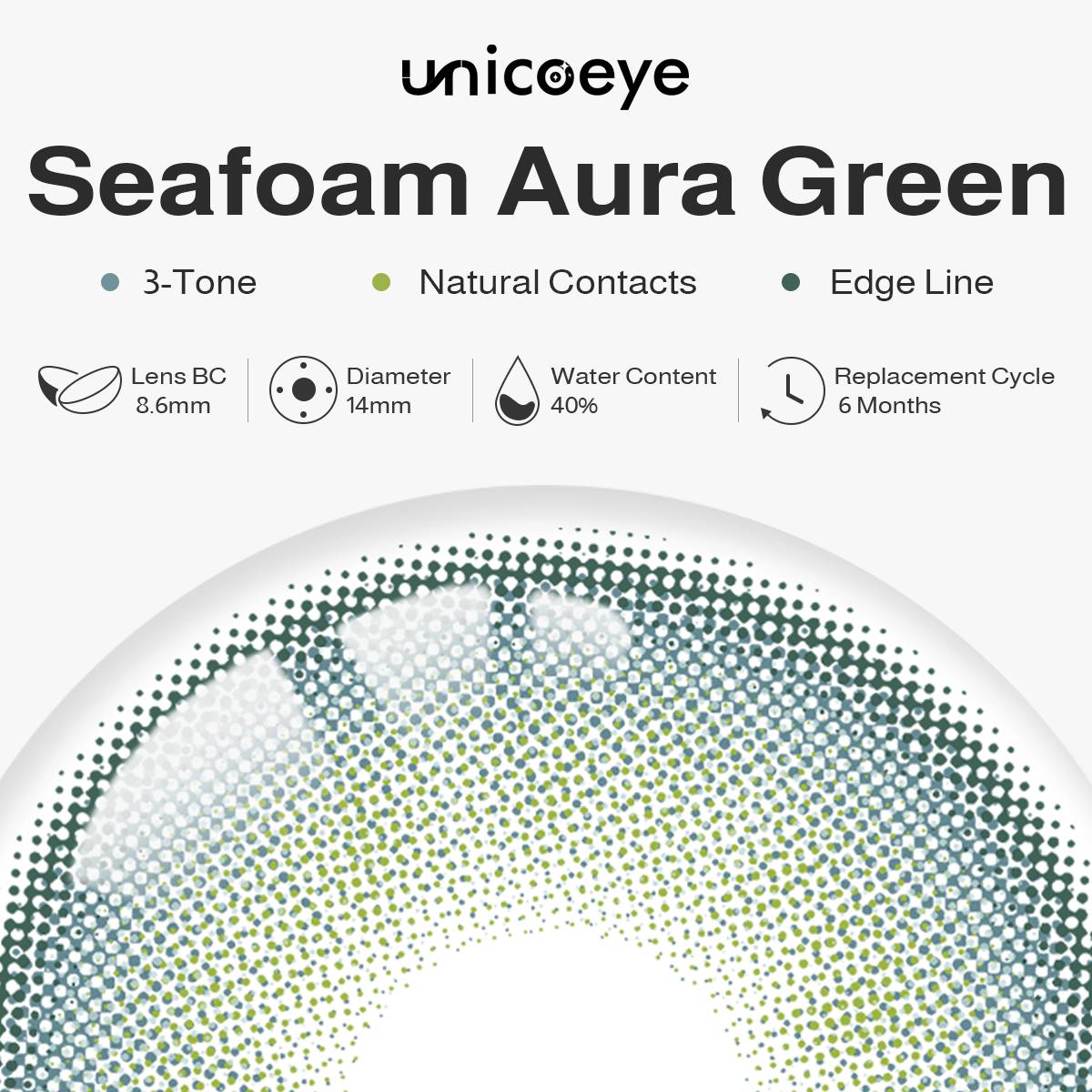 Aura Glow Green 6 Months Contact Lenses | 2 Pcs