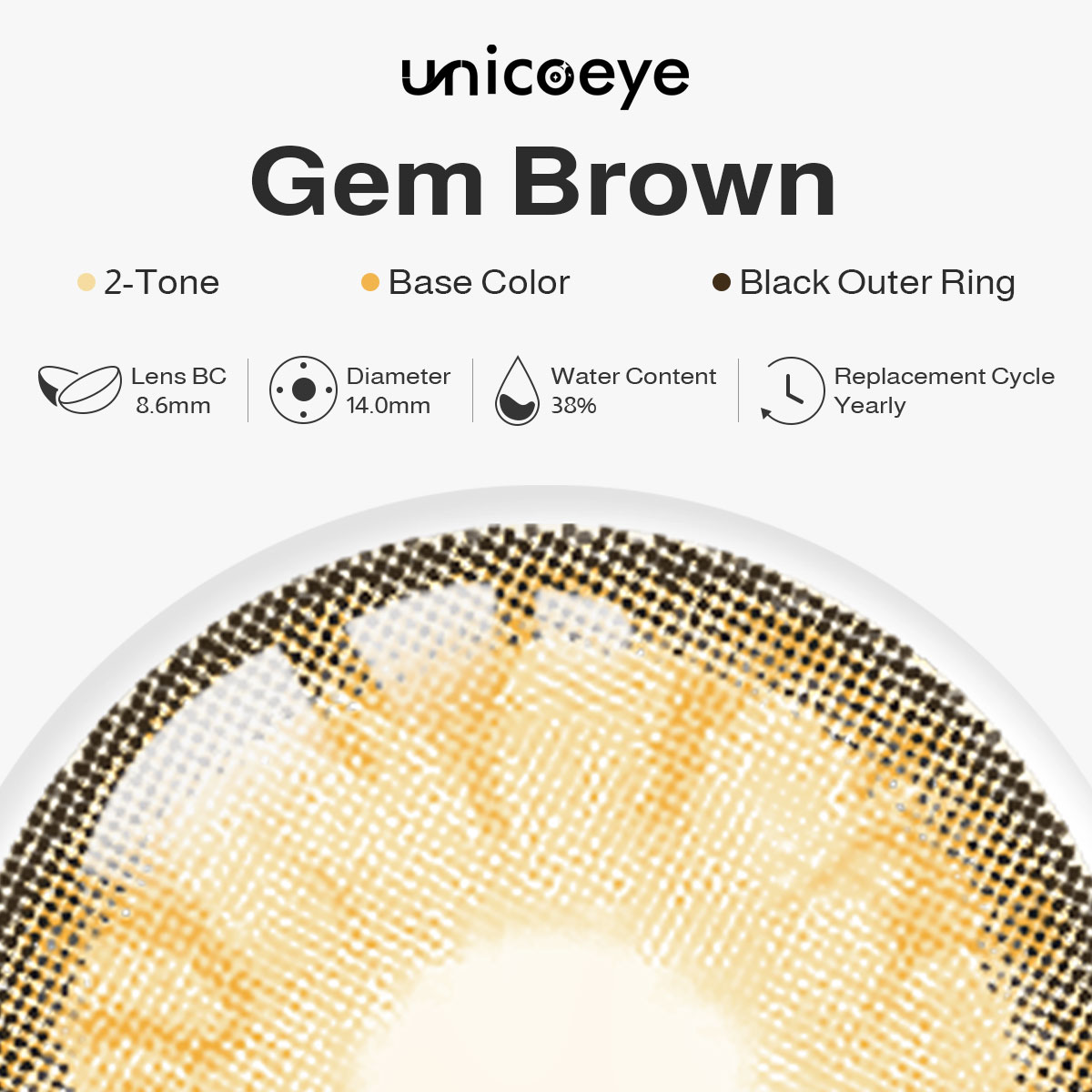 Gem Brown Yearly Contact Lenses