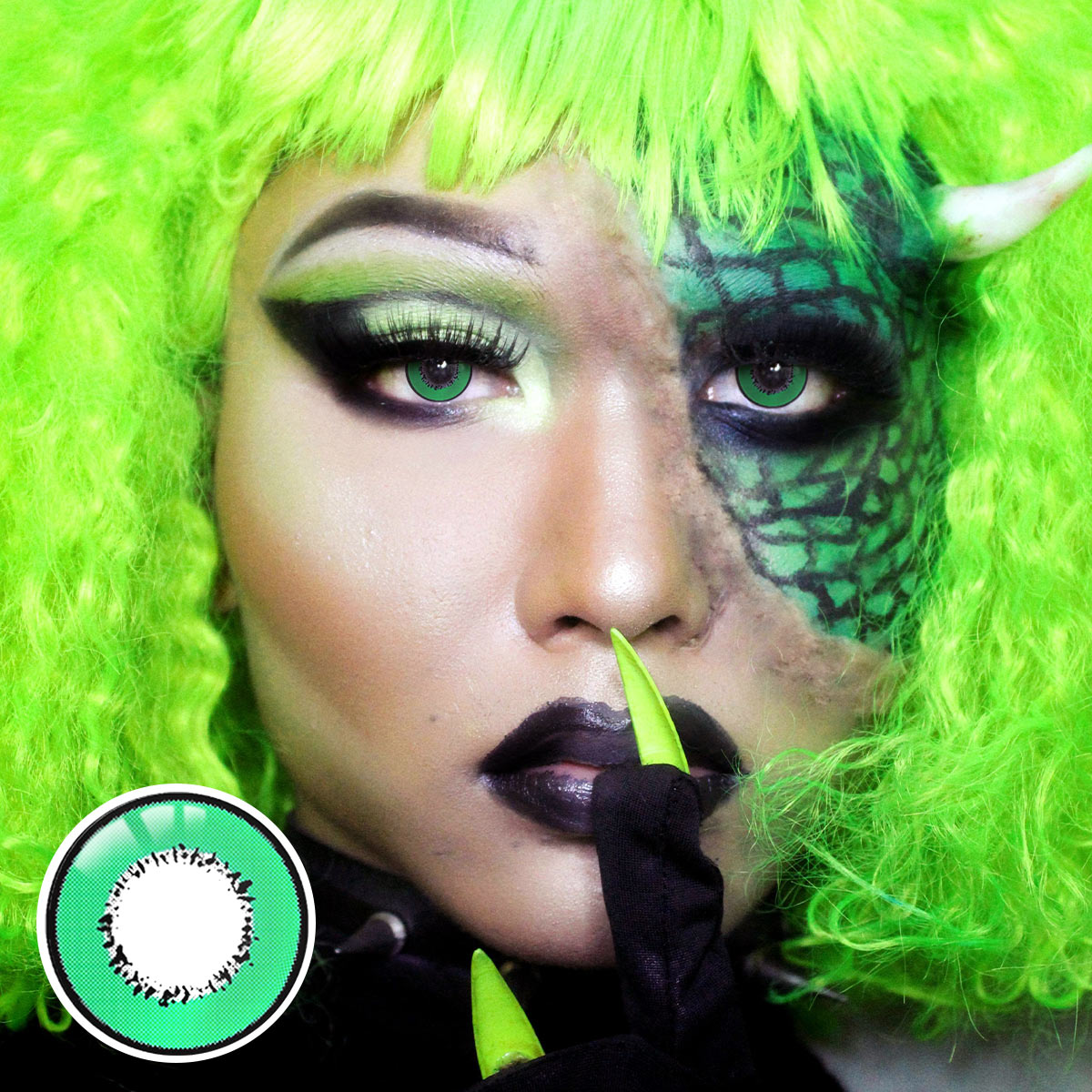 Manson 2 Green Costume Yearly Contact Lenses