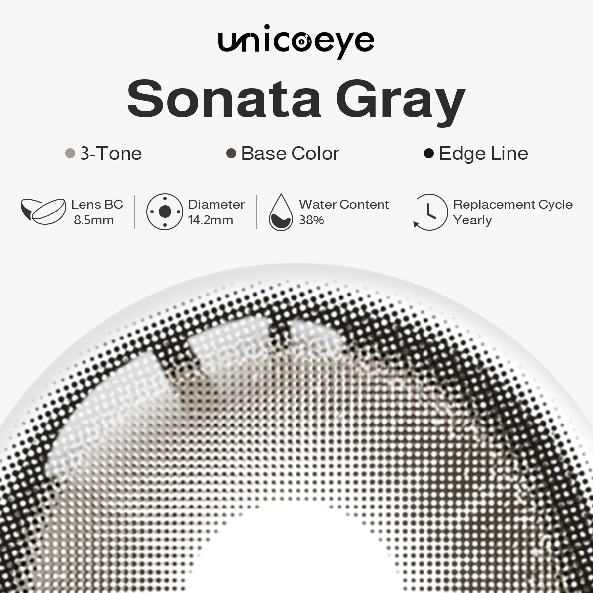 Sonata Gray Yearly Contact Lenses