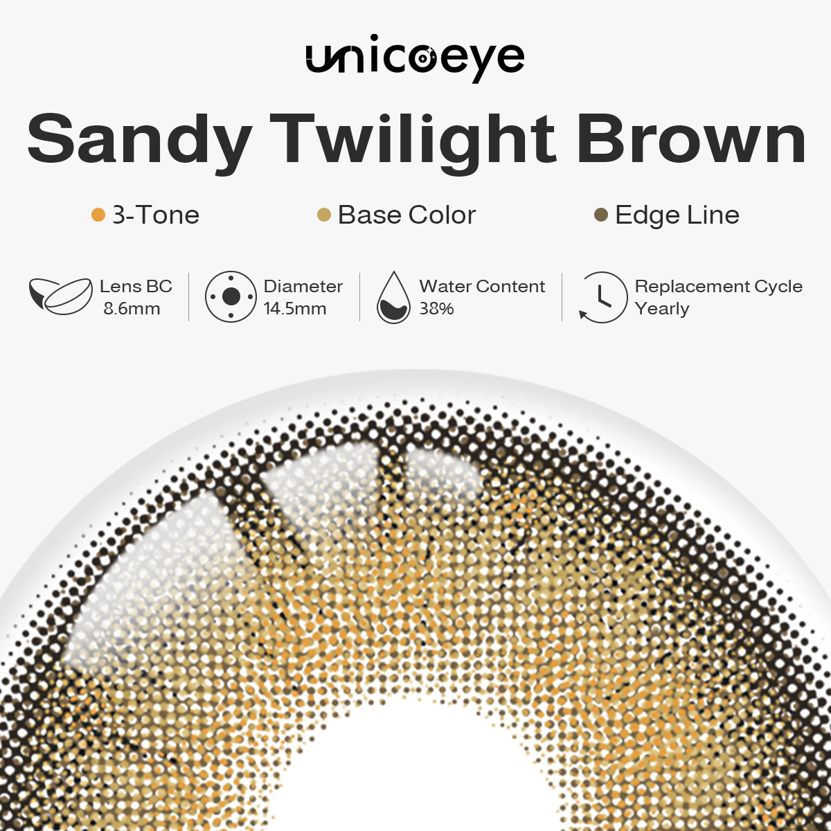 Sandy Twilight Brown Yearly Contact Lenses