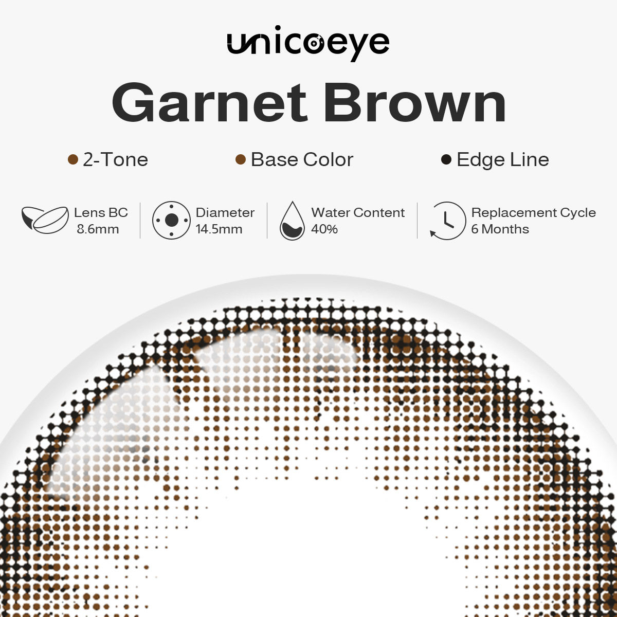 Garnet Brown Prescription 6 Months Contact Lenses | 2pcs