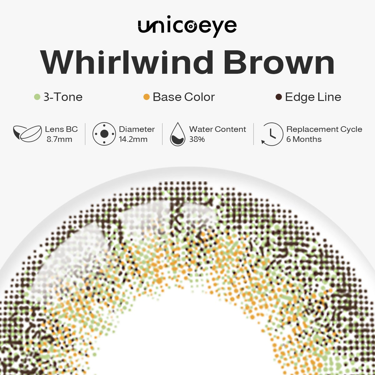 Whirlwind Brown 6 Months Contact Lenses | 2 Pcs
