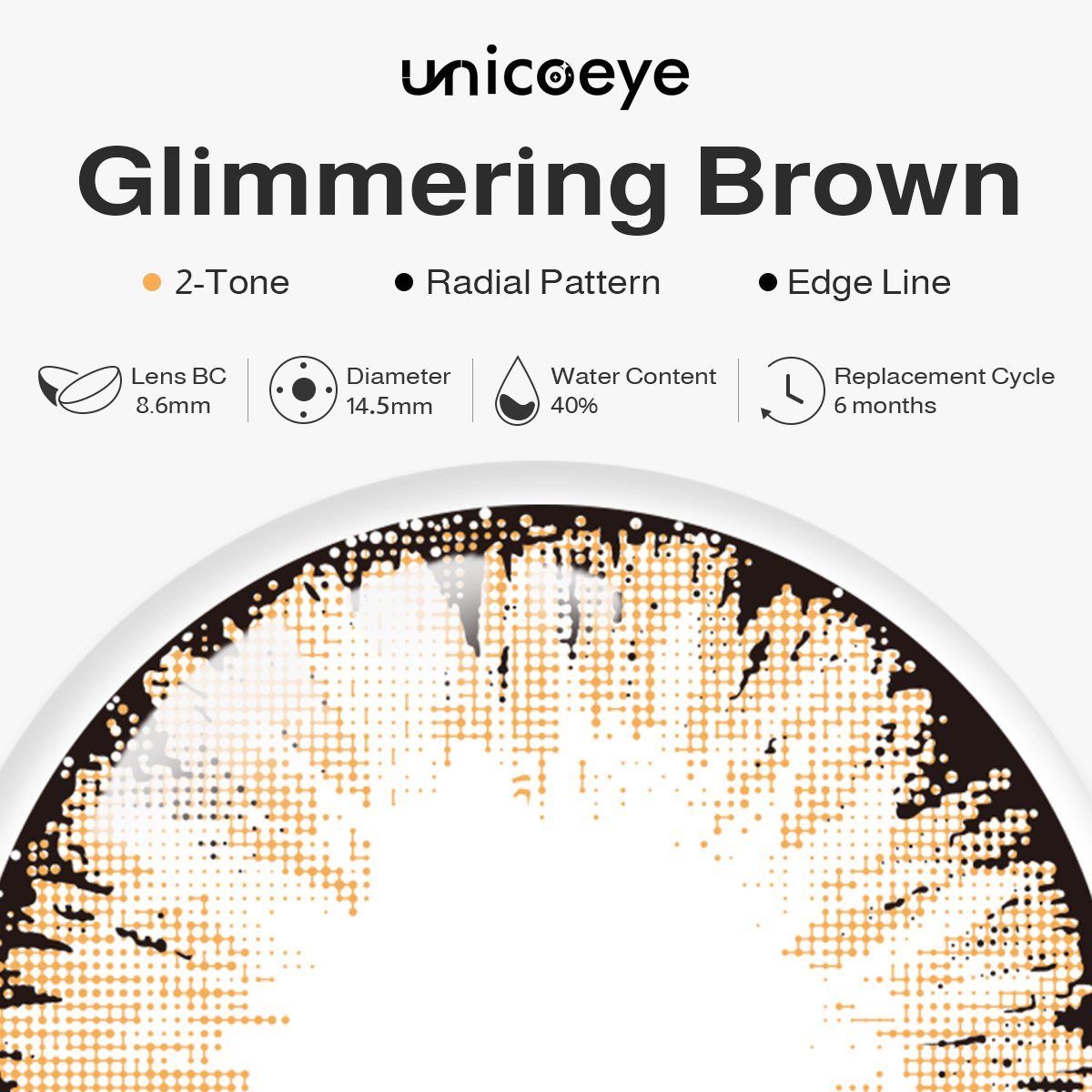 Glimmering Brown 6 Months Contact Lenses | 2 Pcs