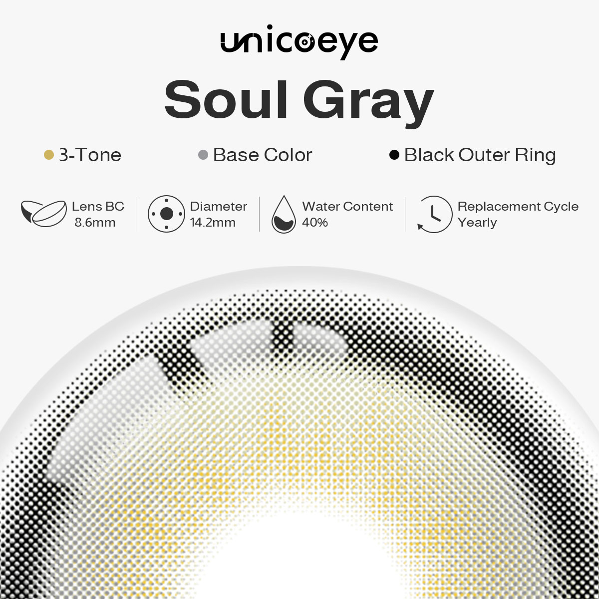 Soul Gray Prescription Yearly Contact Lenses