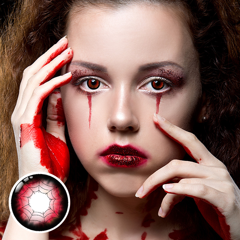 Daring Web Red Costume Yearly Contact Lenses