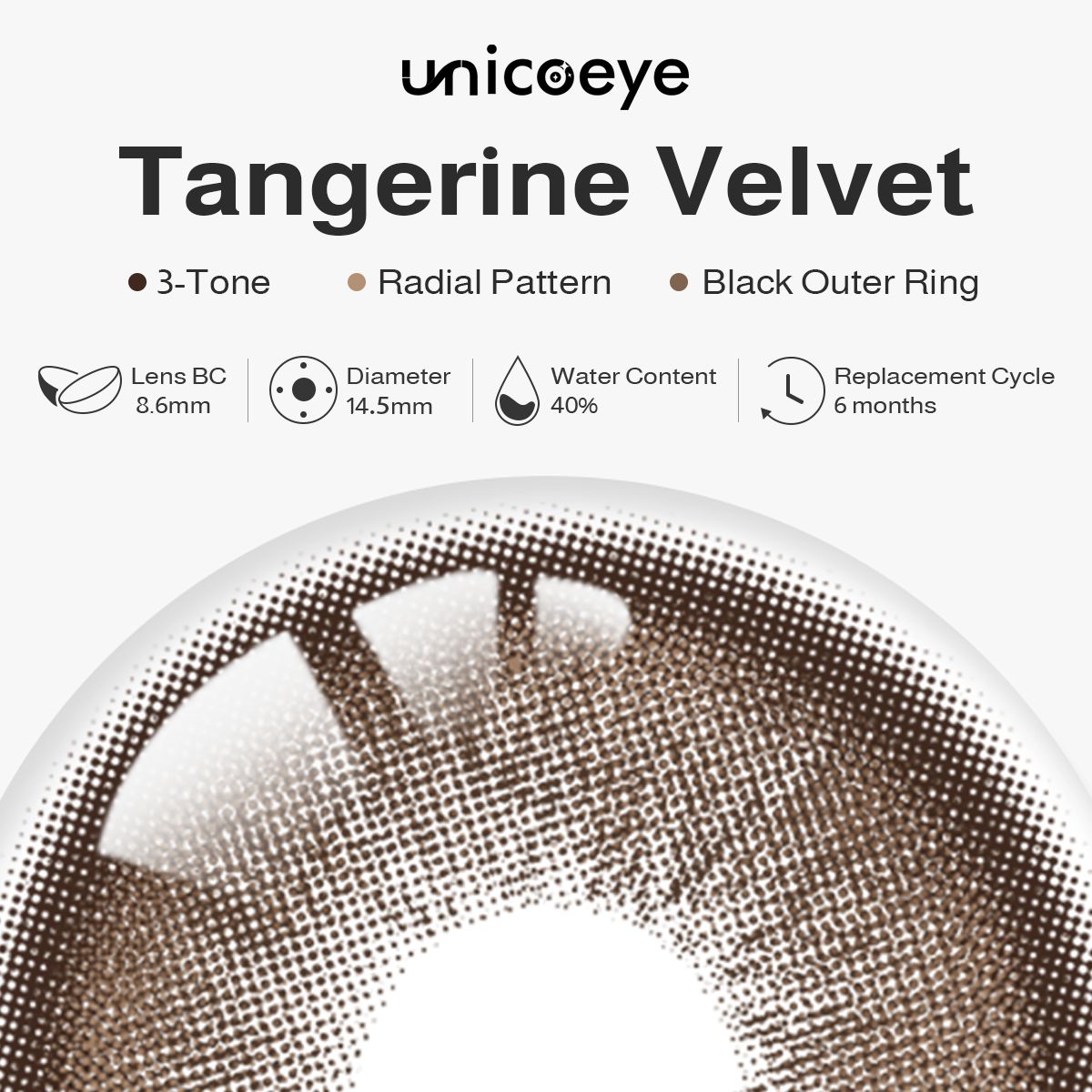 Tangerine Velvet Brown 6 Month Contact Lenses | 2 Pcs