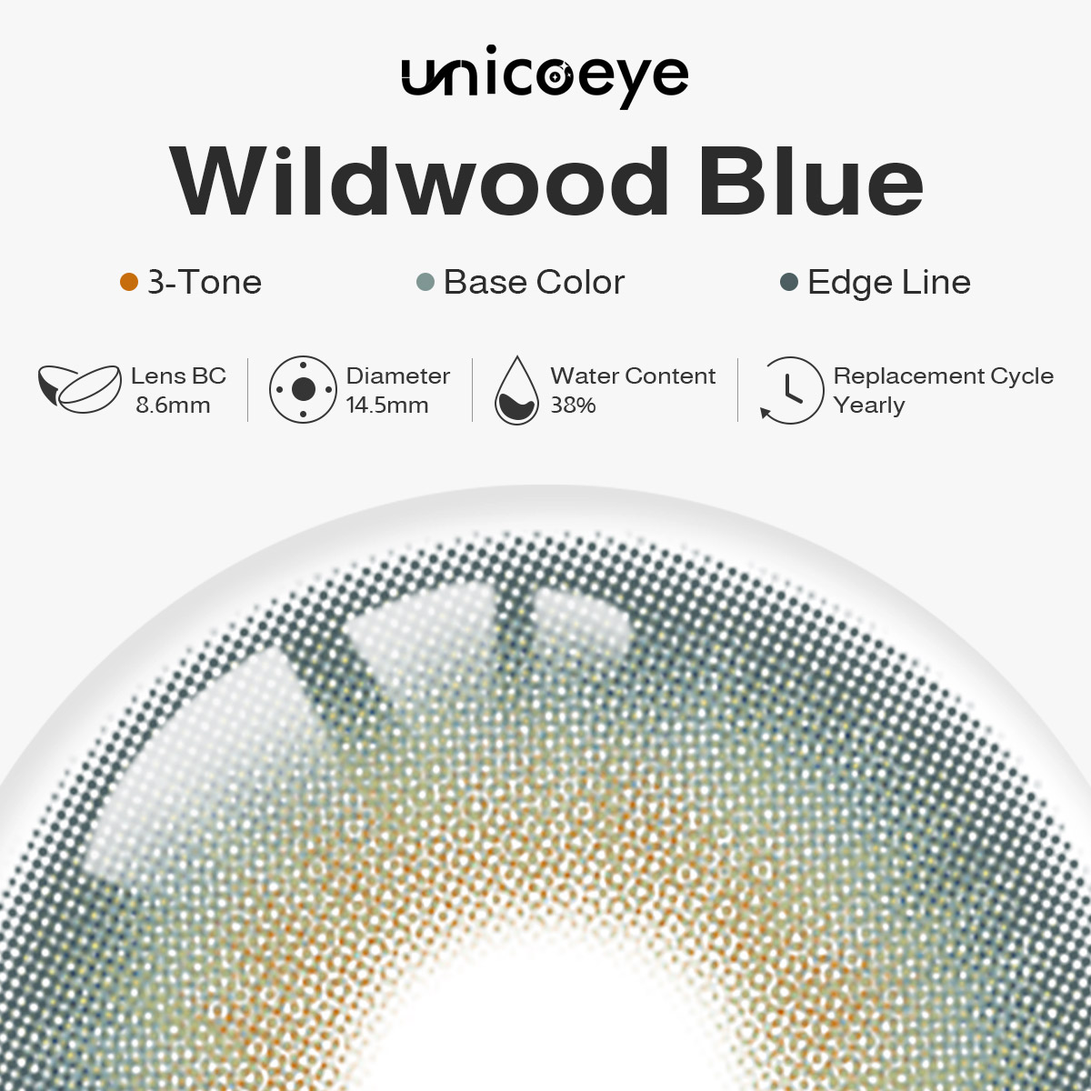 Wildwood Blue Yearly Contact Lenses | 2 Pcs