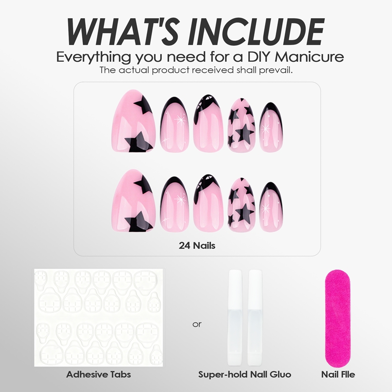 Dark Stars Pink Nails