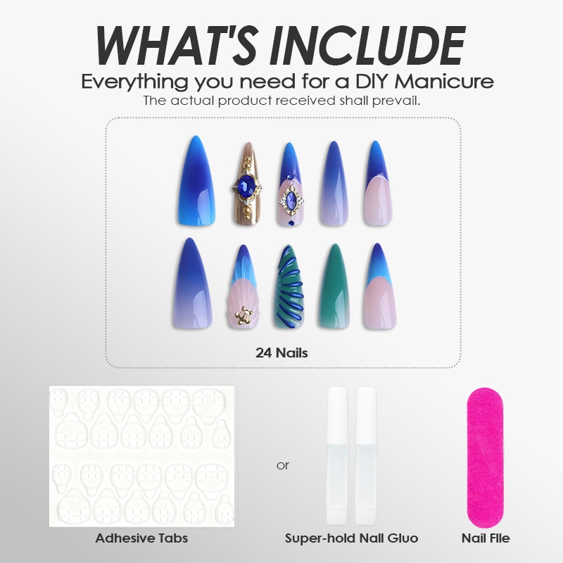 Ocean Waves Blue Nails