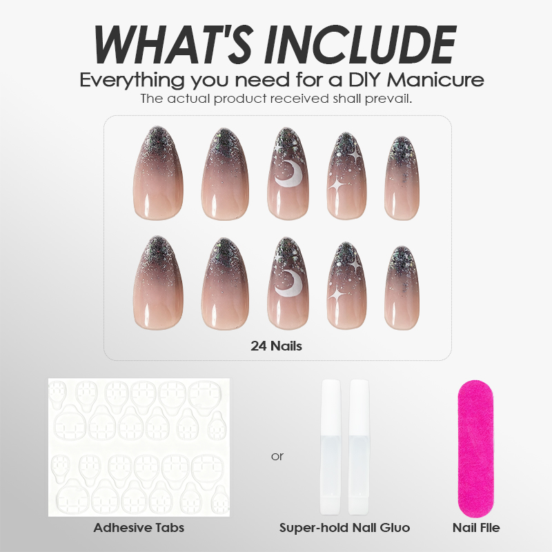 Mystic Moon Grey Nails