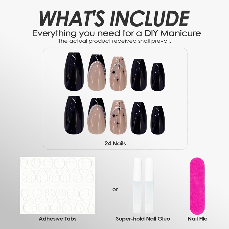 Onyx Glitter Black Nails