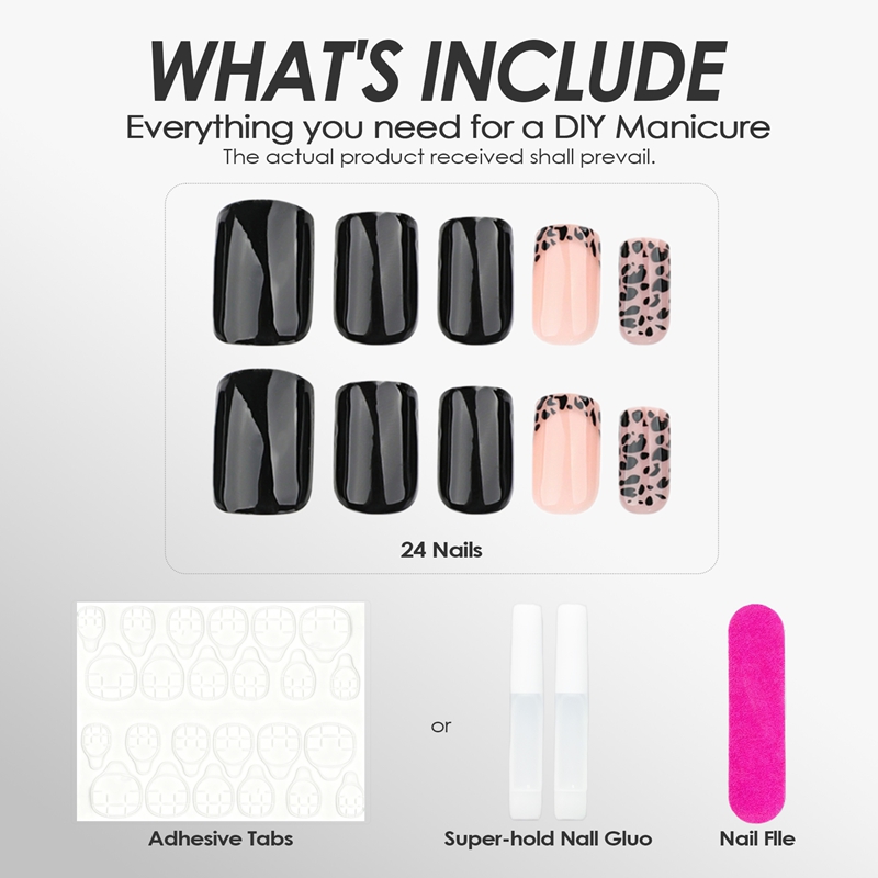 Night Leopard Black Nails