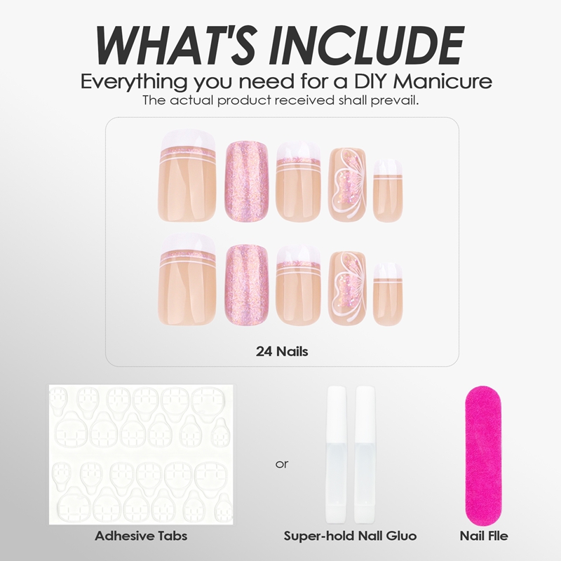 Nude Sparkle Pink Nails