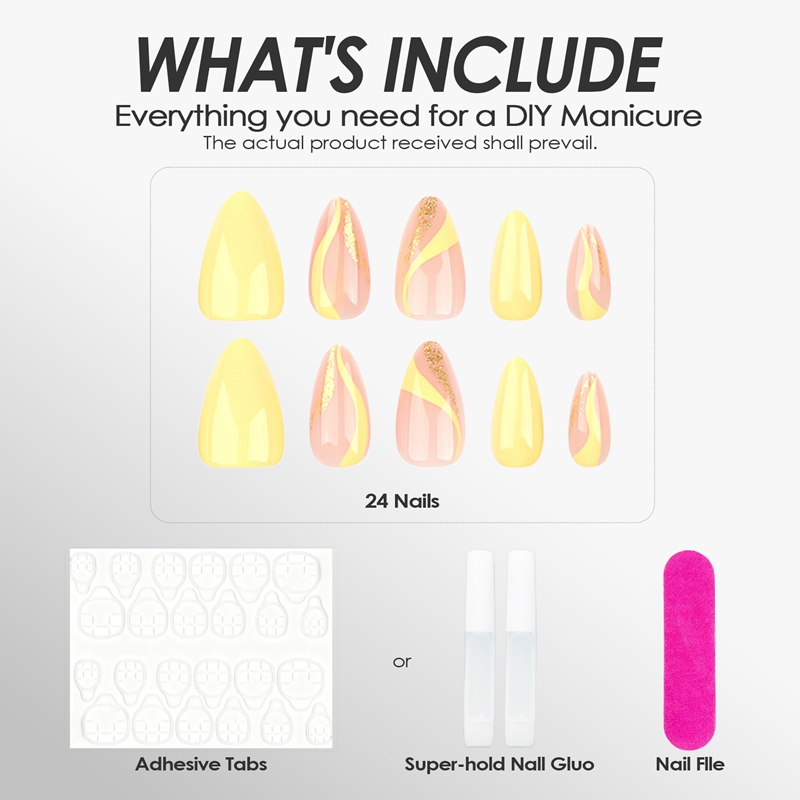 Solar Ripple Yellow Nails