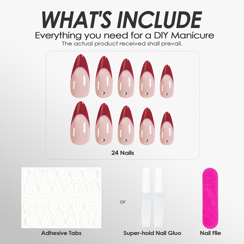 Cardinal Crystals Red Nails