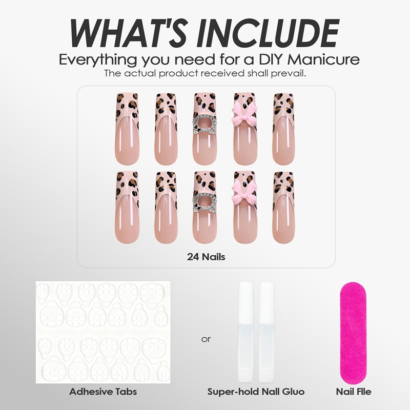 Leopard Latte Pink Nails