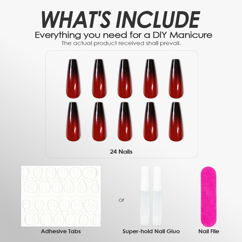 Ballet Black Red Nails