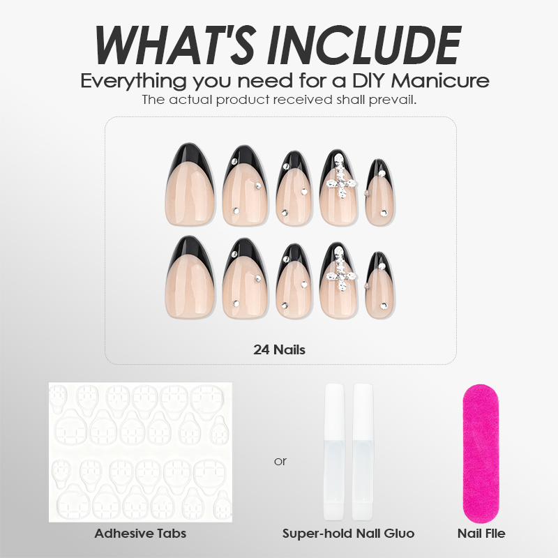 Starry Night Black Nails