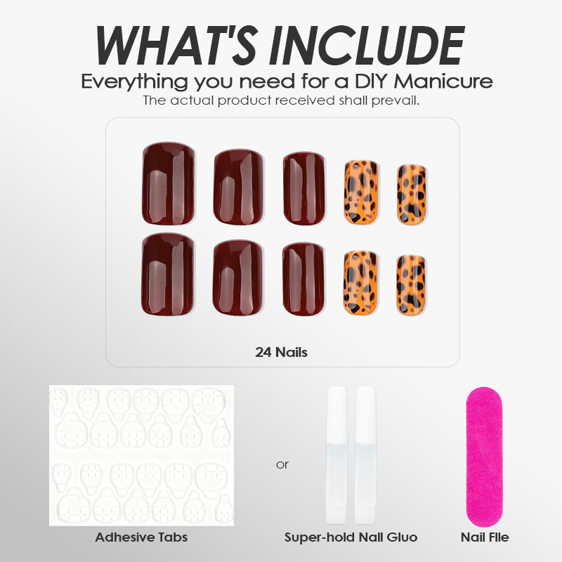 Maillard Leopard Wine Red Nails