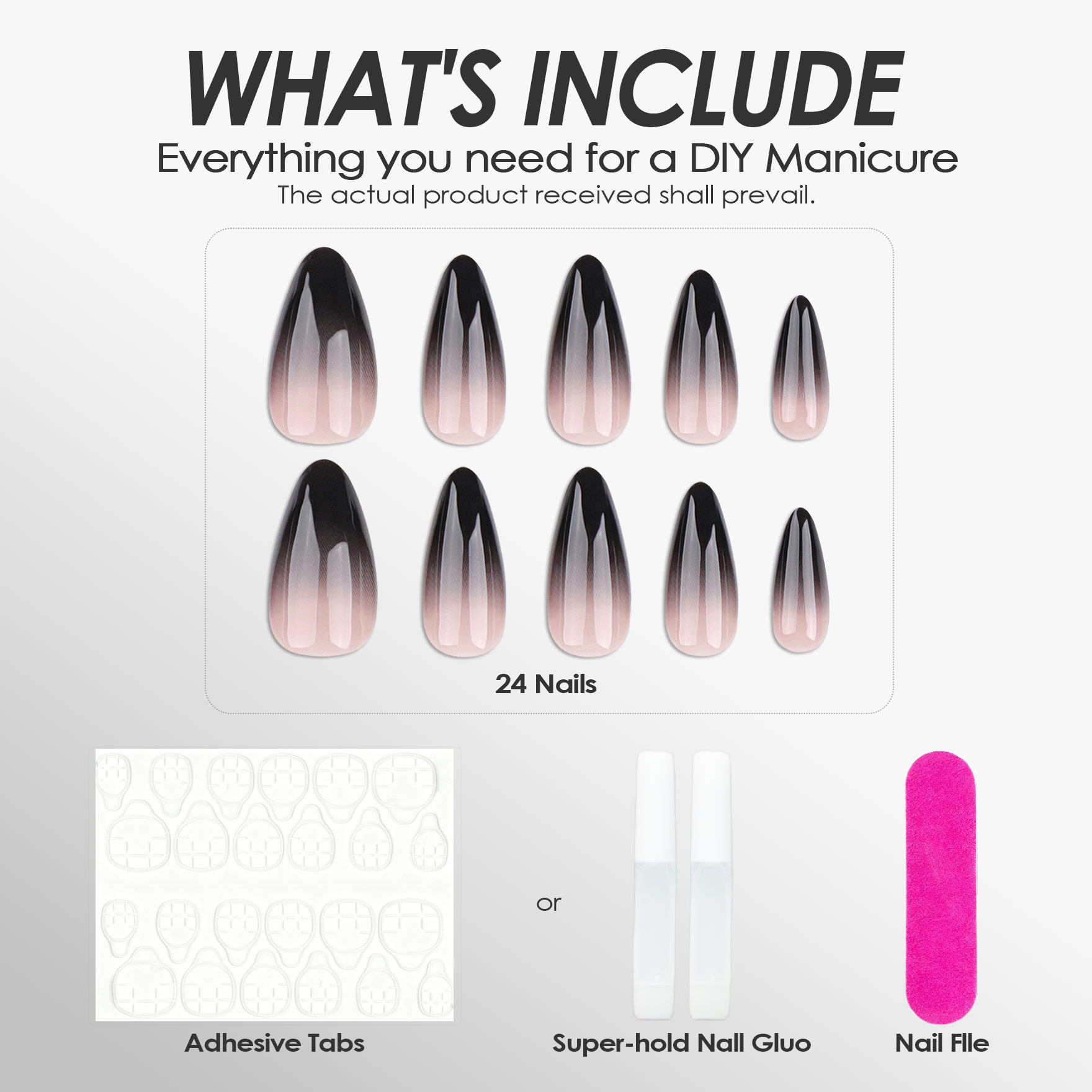 Gradient Black Nails