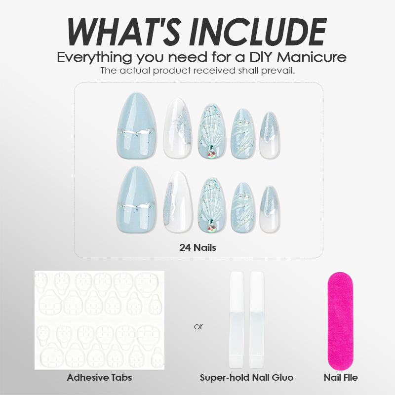 Mermaid's Tears Treasure Blue Nails