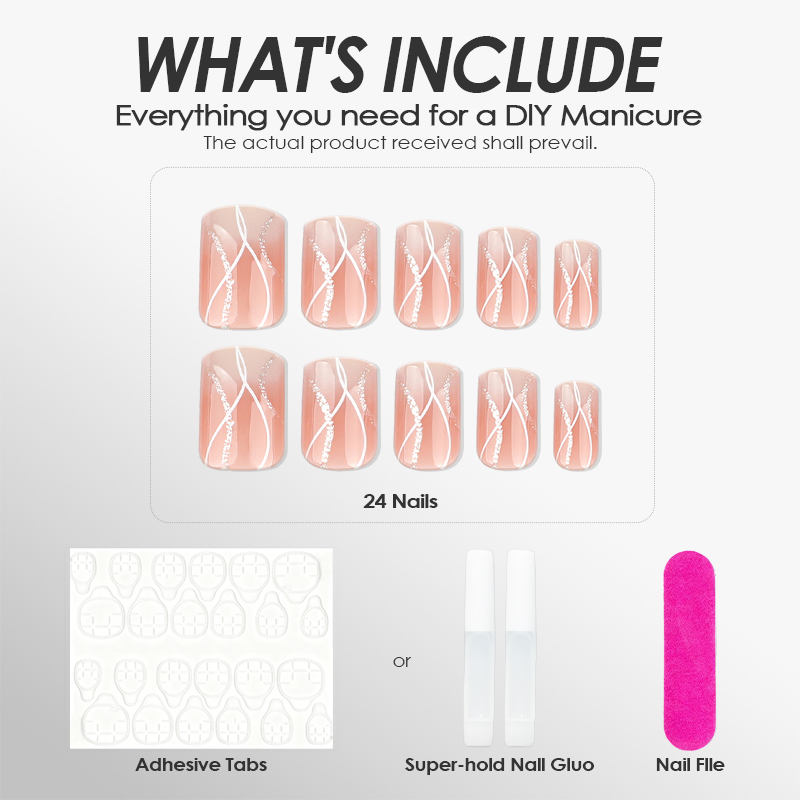 Tide Lines Pink Nails