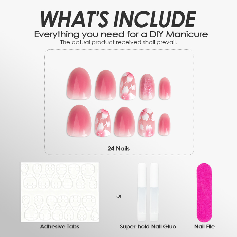 Flower Blush Dark Pink Nails