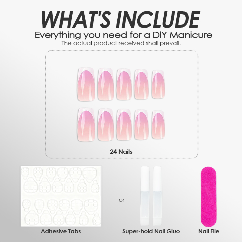 Summer Gradient Dark Pink Nails