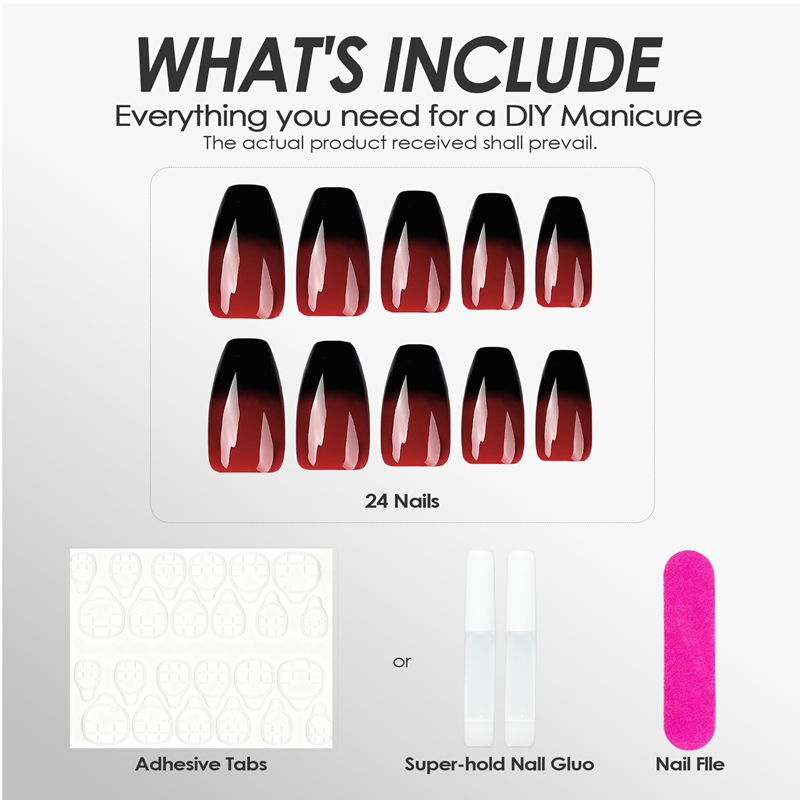 Dark Night Deep Red Nails