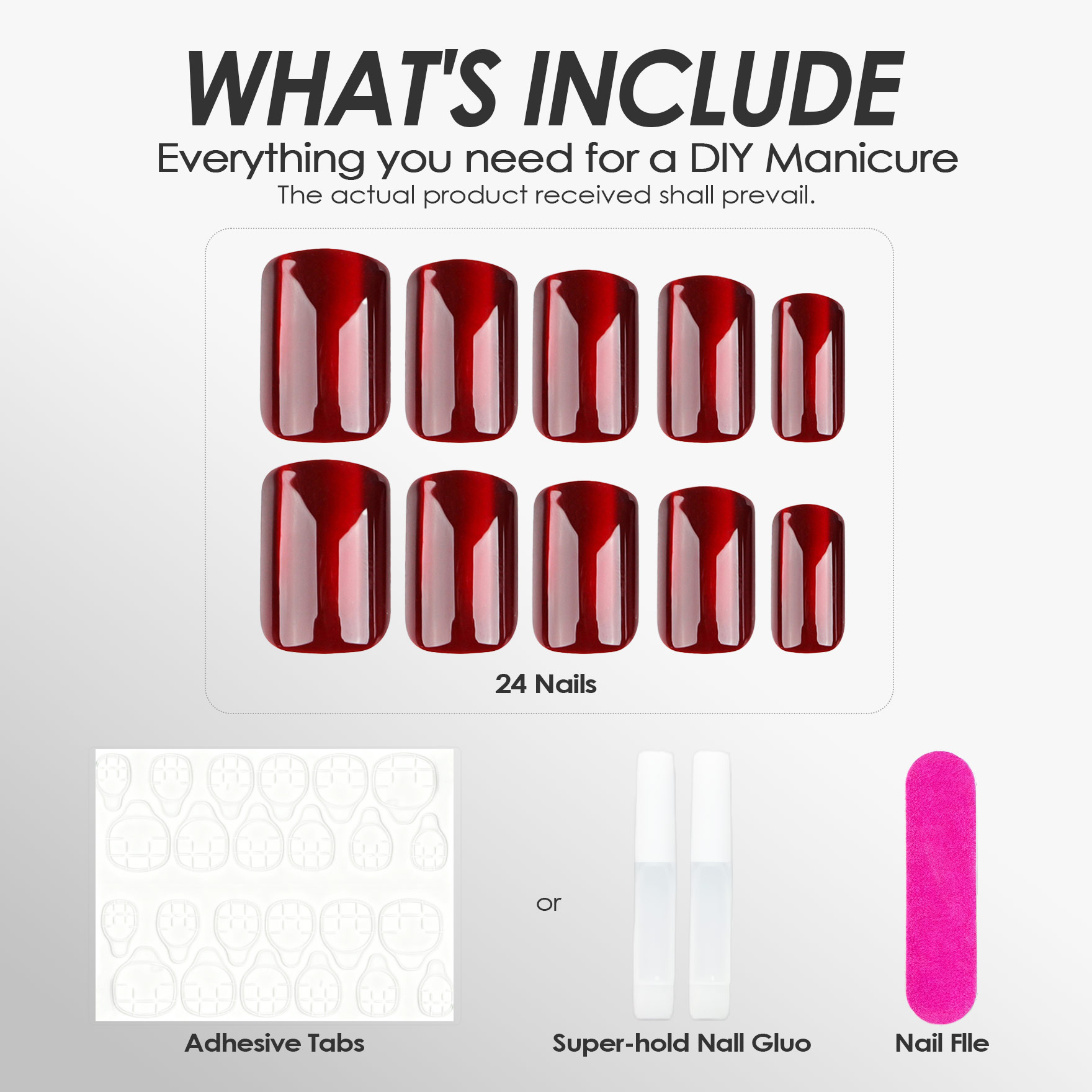 Gemstone Deep Red Nails