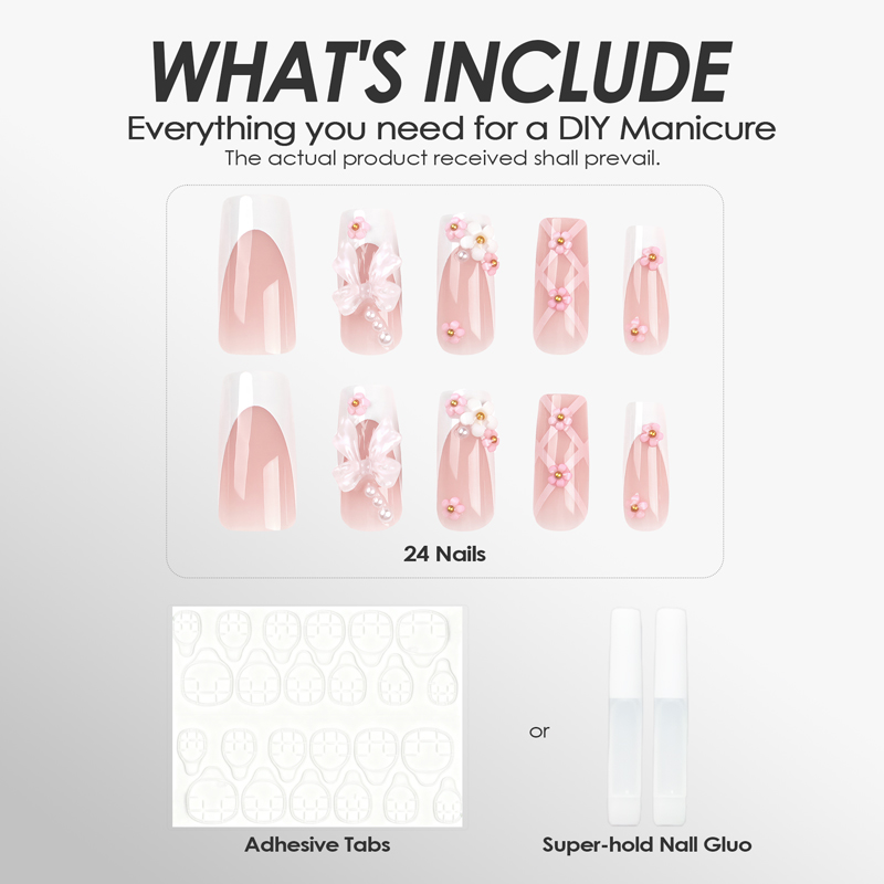 Ballet Bow Pink Nails