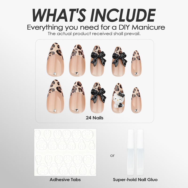 Kitty's Ribbon Light Khaki Nails