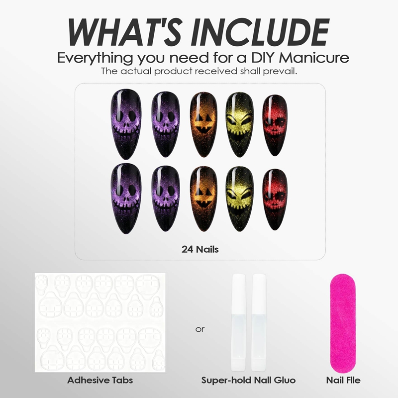 Skull Carnival Multicolor Nails