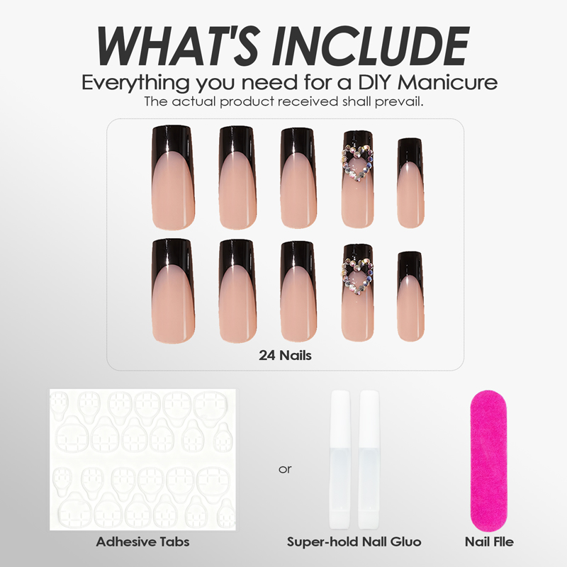 Ebony Glitz Black Nails