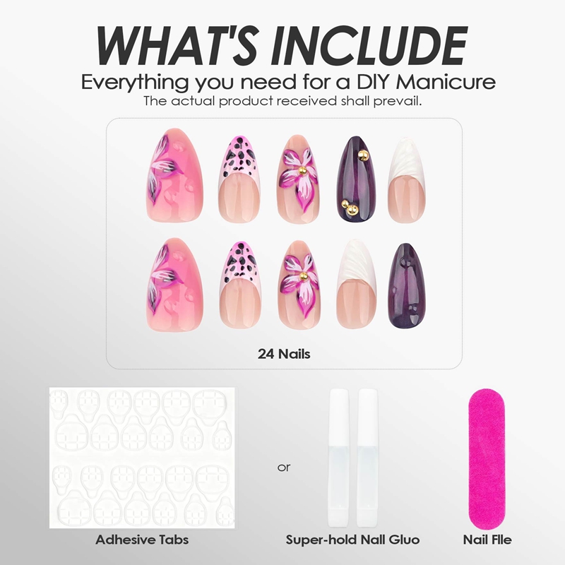 Lavender Leopard Purple Nails