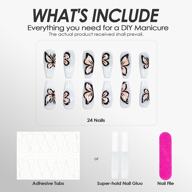 Butterfly Blush Pink Nails