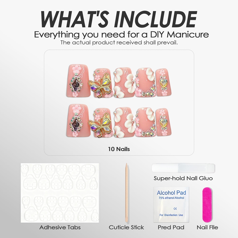 Crystal Kiss Pink Nails