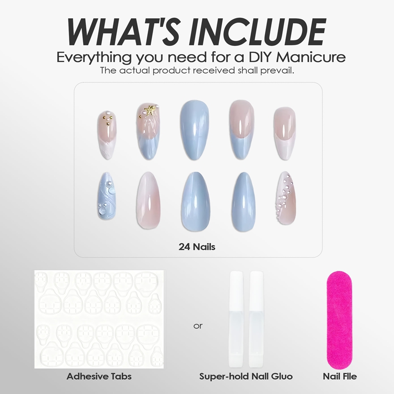 Shell Treasure Blue Nails