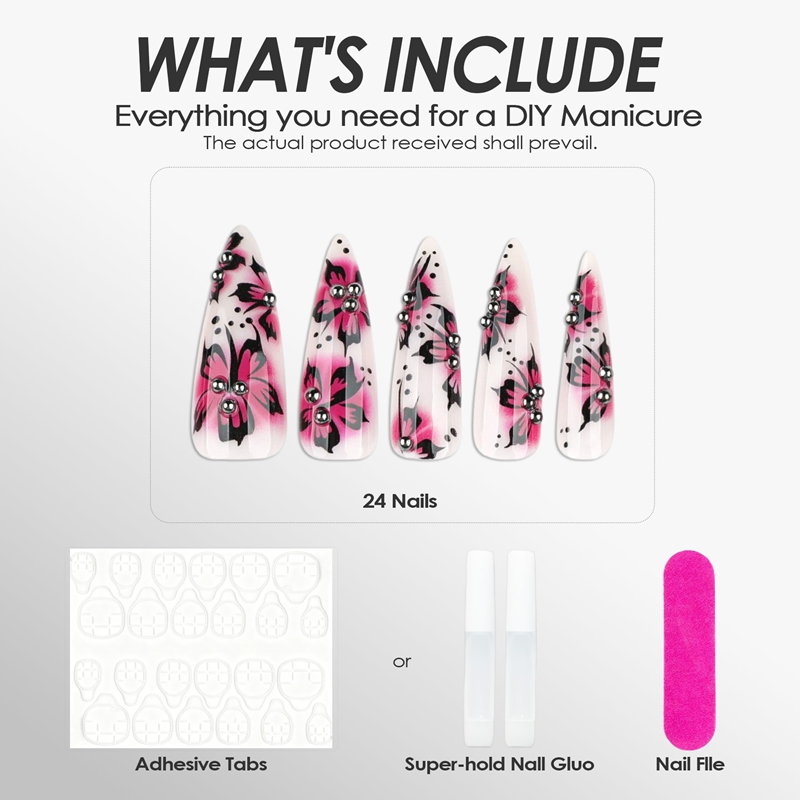 Floral Bliss Purple Nails