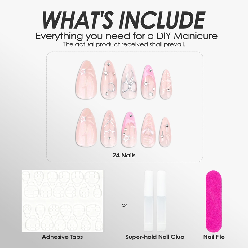 Silver Kiss Pink Nails