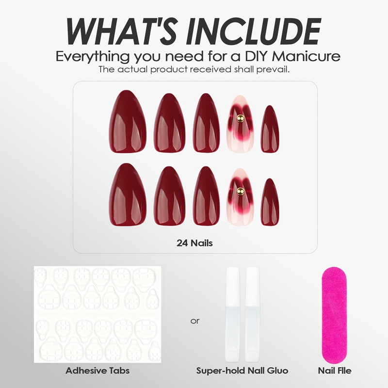 Claret Bloom Red Nails