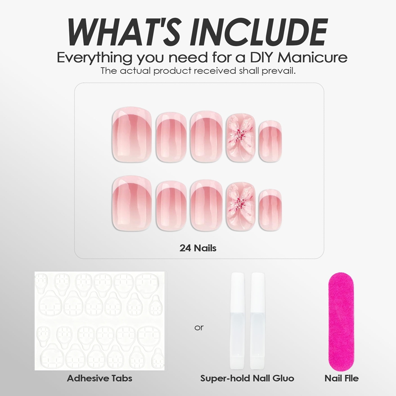 Crystal Flutter Pink Nails