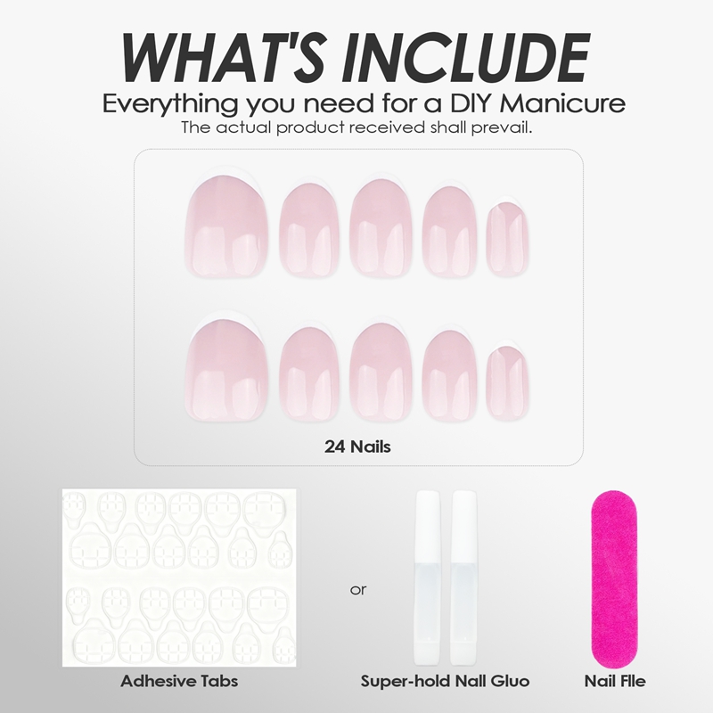 Pearl Edge Pink Nails