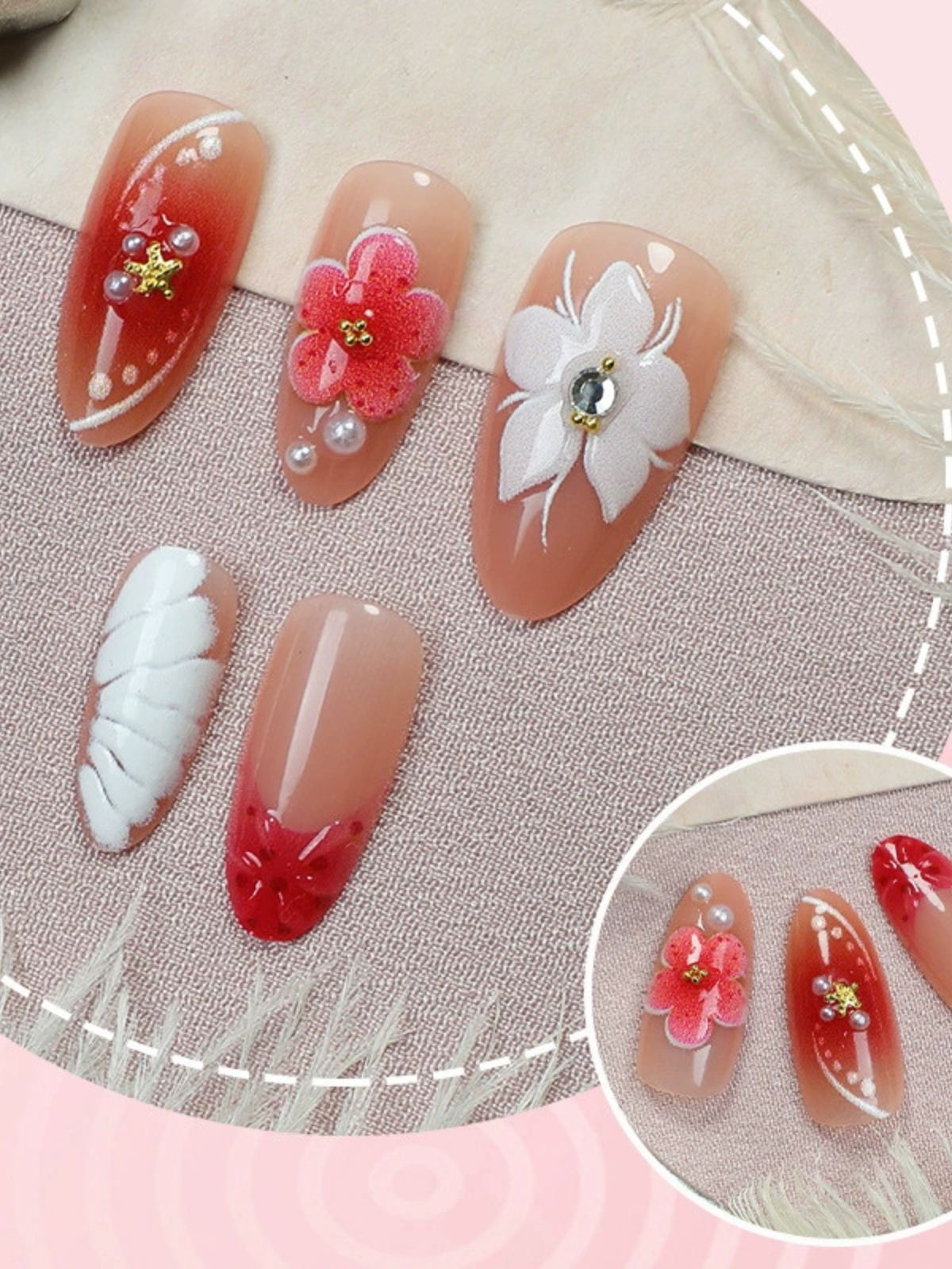 Rose Pearl Pink Nails