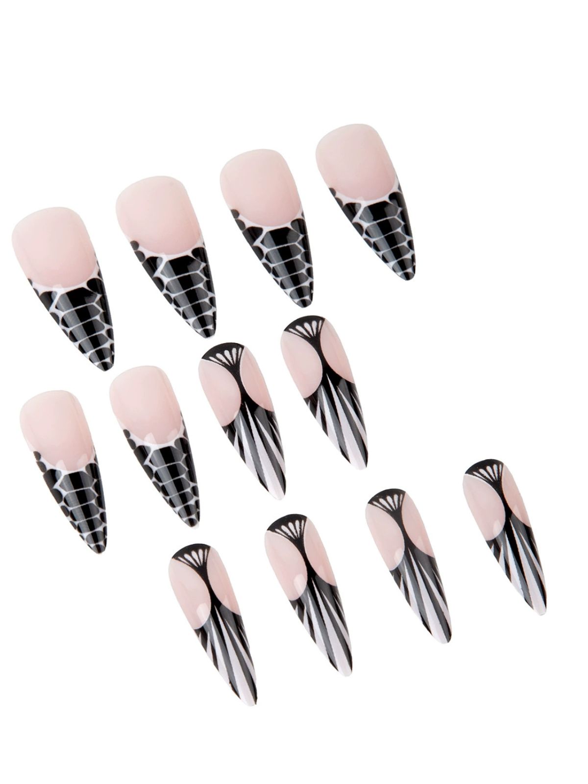 Shadow Flowers Black Nails