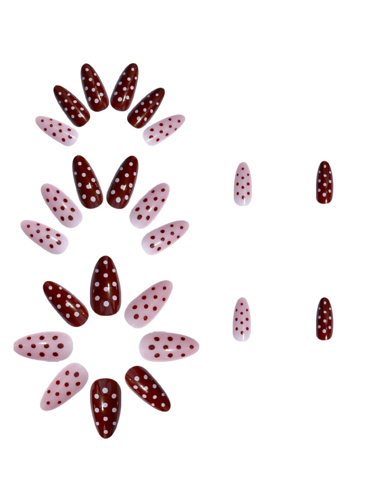 Dotted Love Red Nails