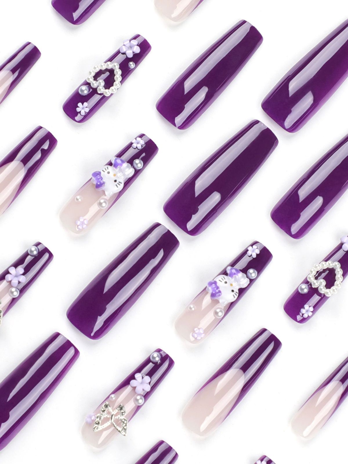 Cuteness Factor Purple Nails